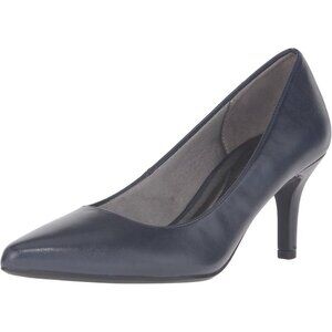 LifeStride Women Blue Luxe Polyurethane (PU) Closed Pointed Toe Kitten Heel Pump